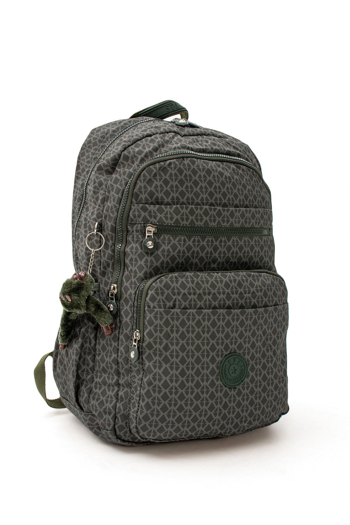Ultra Hafif Çok Cepli Su Geçirmez Sırt Çantası Unisex Desenli Haki Yeşili (Model: 571-1B)