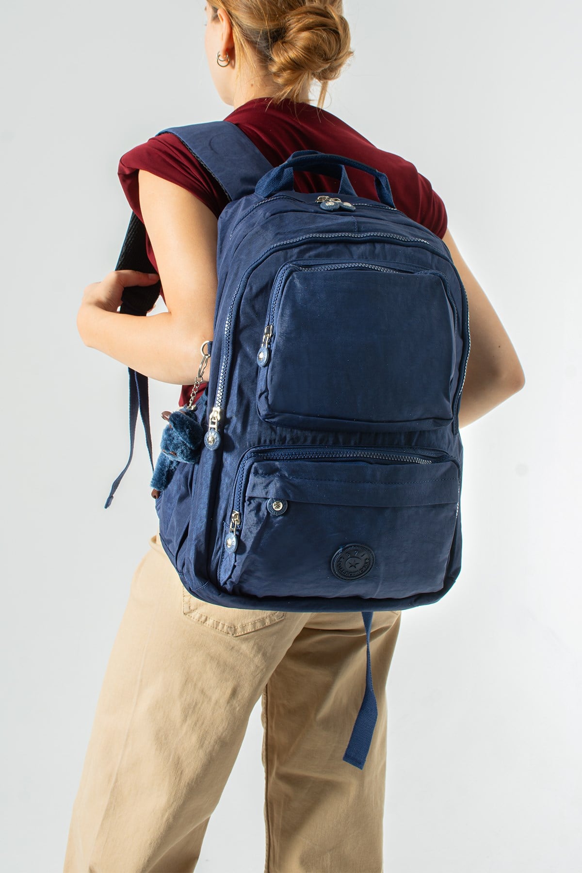 Ultra Hafif Çok Cepli Su Geçirmez Sırt Çantası Unisex Lacivert (Model: 571-2H)