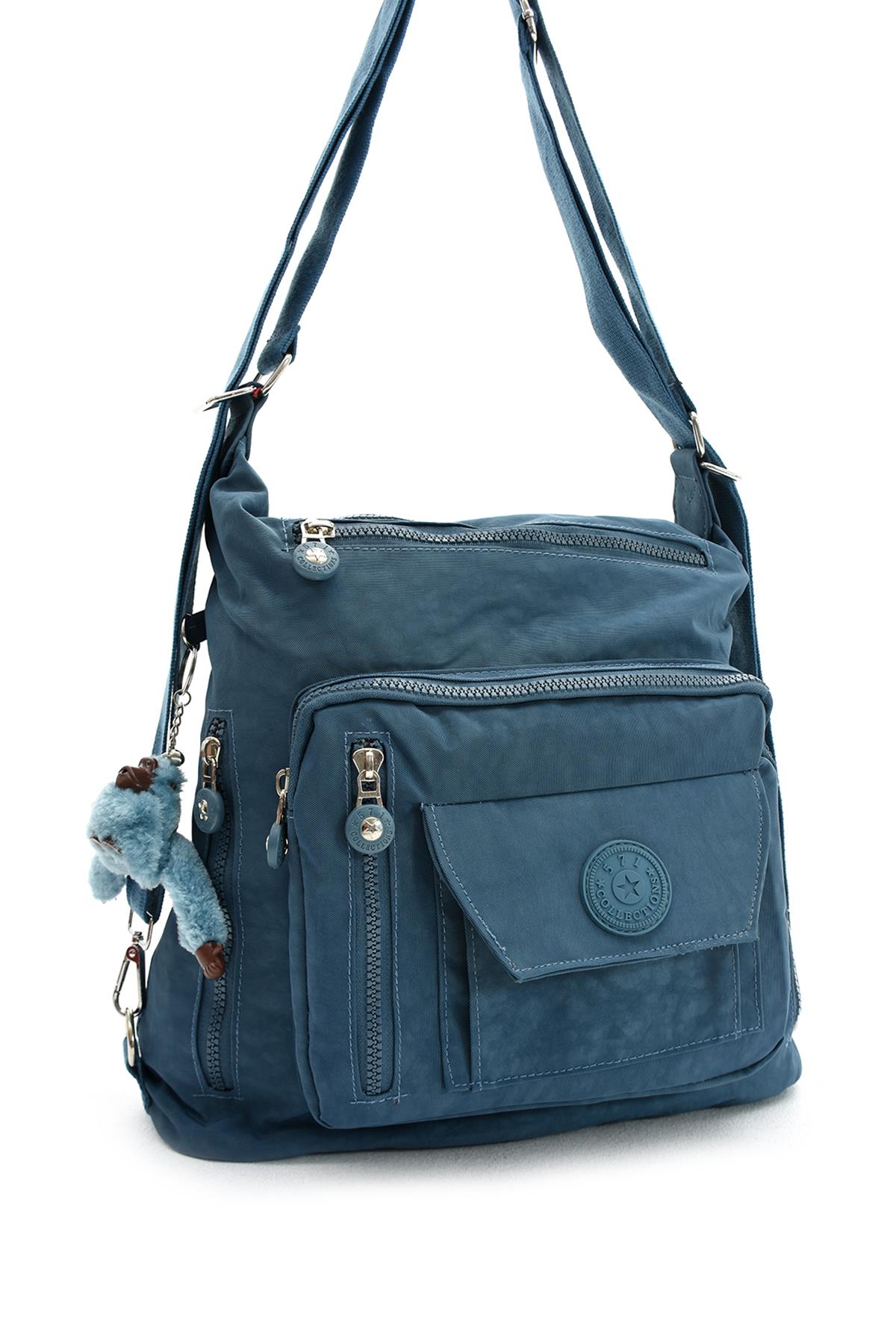 Ultra Hafif Hem Sırt Hem Omuz Kadın Çantası Mavi (Model: 571-5B)