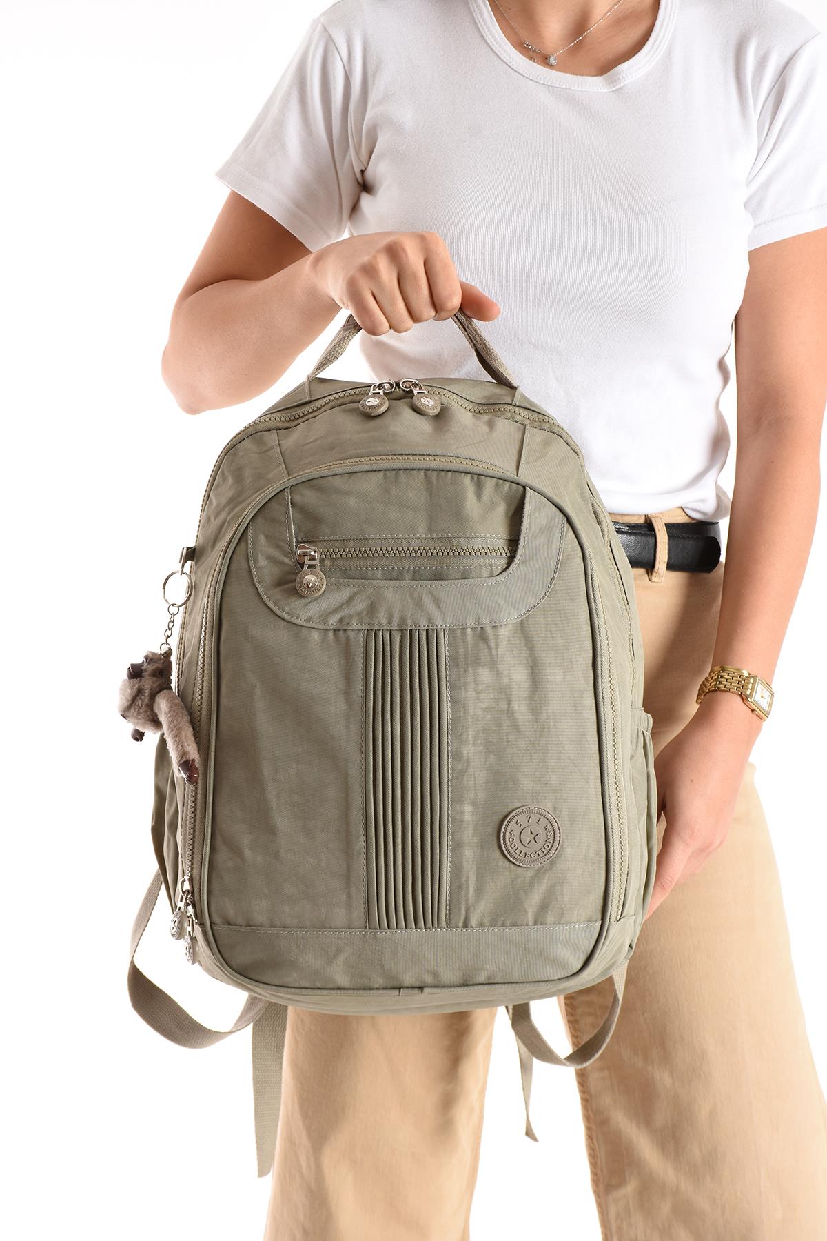 Ultra Hafif Orta Boy Sırt Çantası Çok Cepli Vizon (Model: 571-3P)