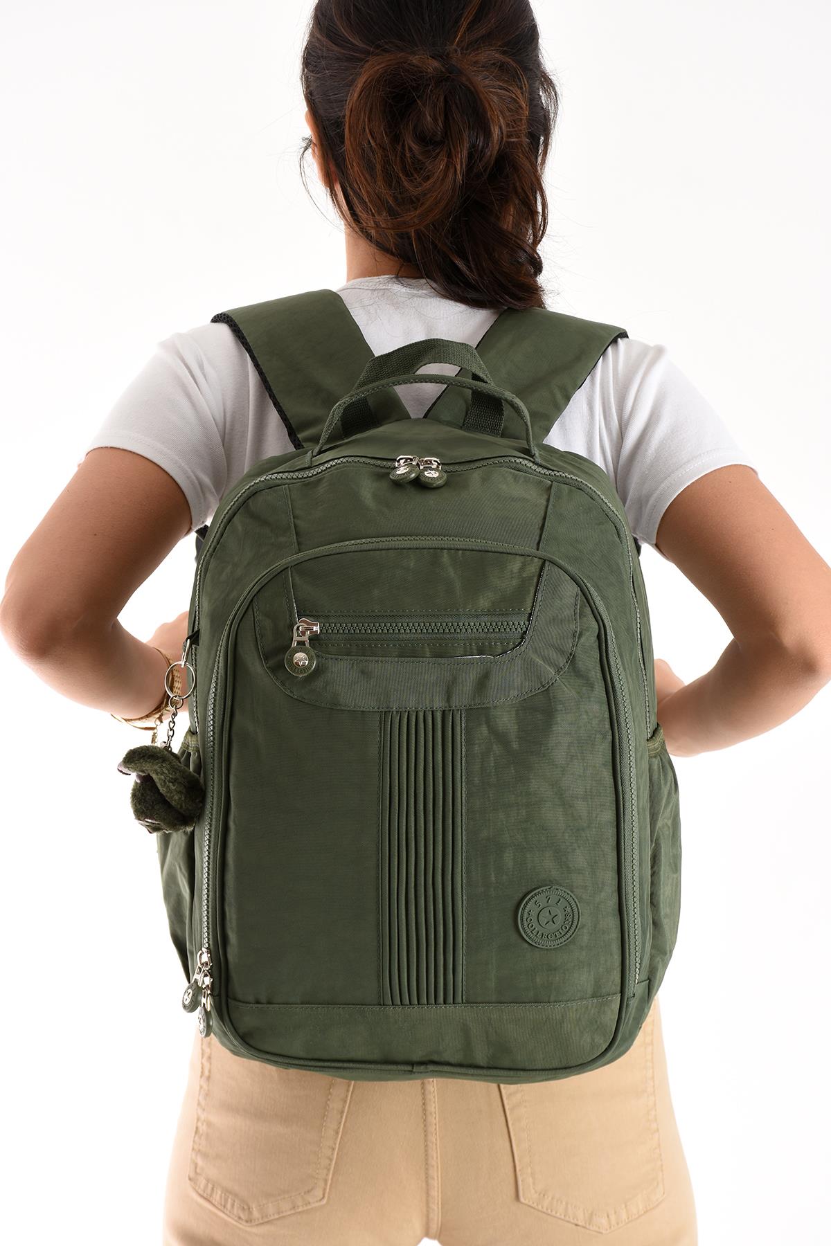Ultra Hafif Orta Boy Sırt Çantası Çok Cepli Yeşil (Model: 571-3P)