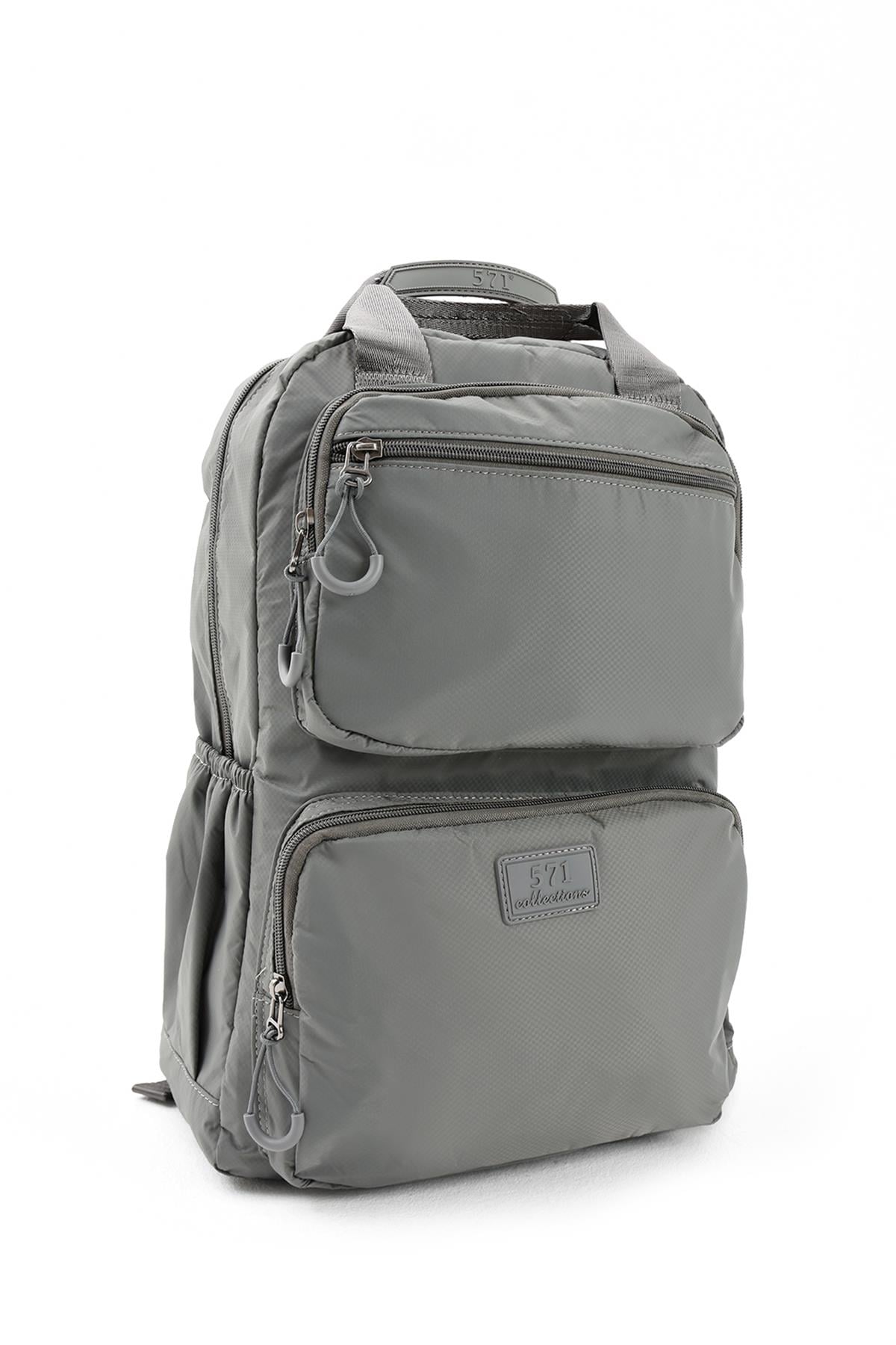 Ultra Hafif Çok Bölmeli Büyük Boy Sırt Çantası(Su Geçirmez, Notebook, Laptop) Gri Model: (571-13-9F)