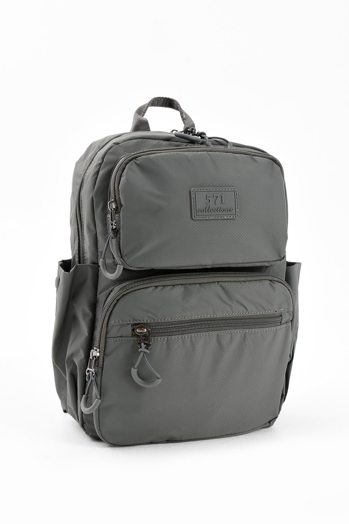 Ultra Hafif Çok Bölmeli Orta Boy Sırt Çantası(Su Geçirmez, Notebook, Laptop) Gri Model: (571-13-9D)