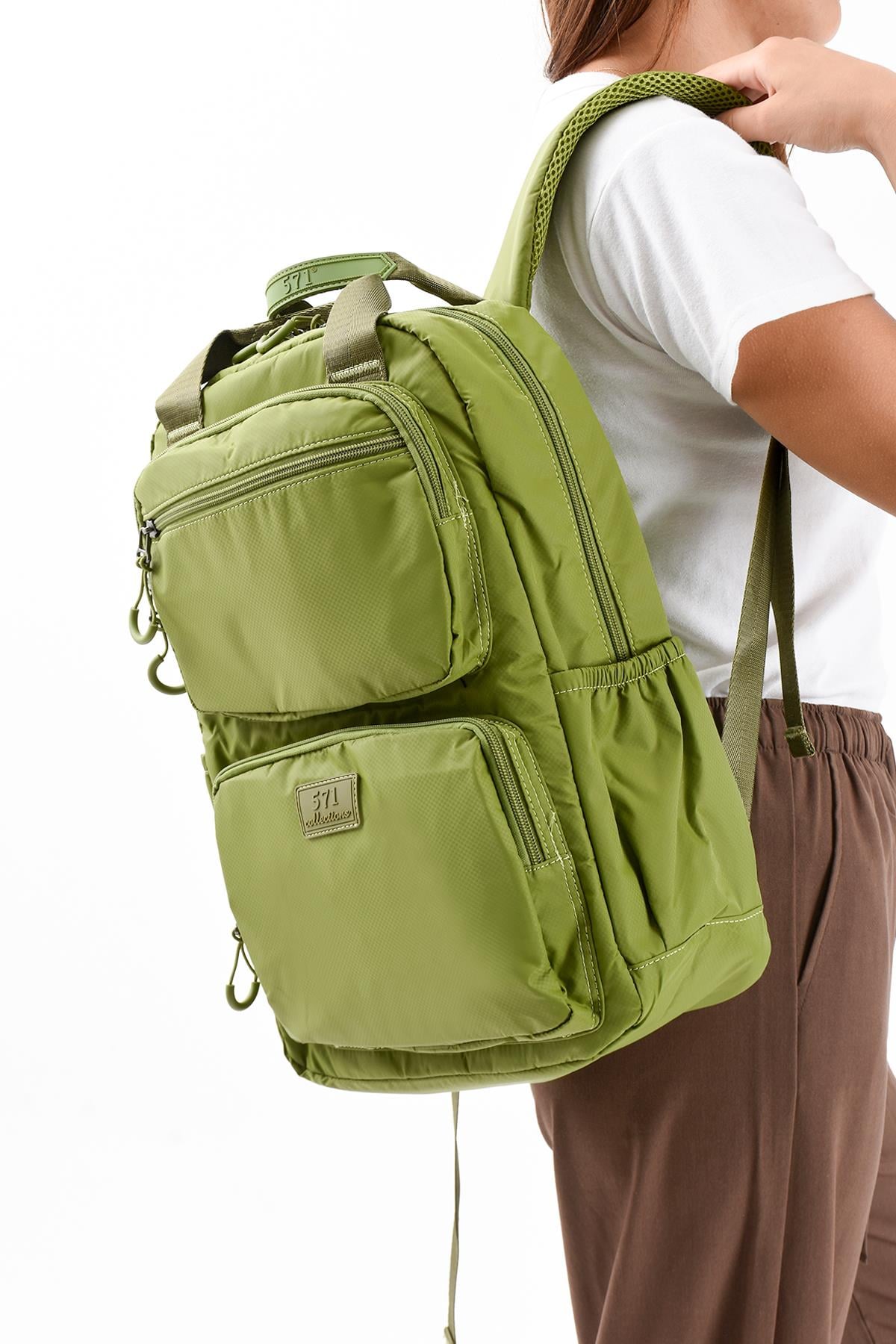 Ultra Hafif Çok Bölmeli Büyük Boy Sırt Çantası(Su Geçirmez, Notebook, Laptop) Yeşil Model: (571-13-9F)