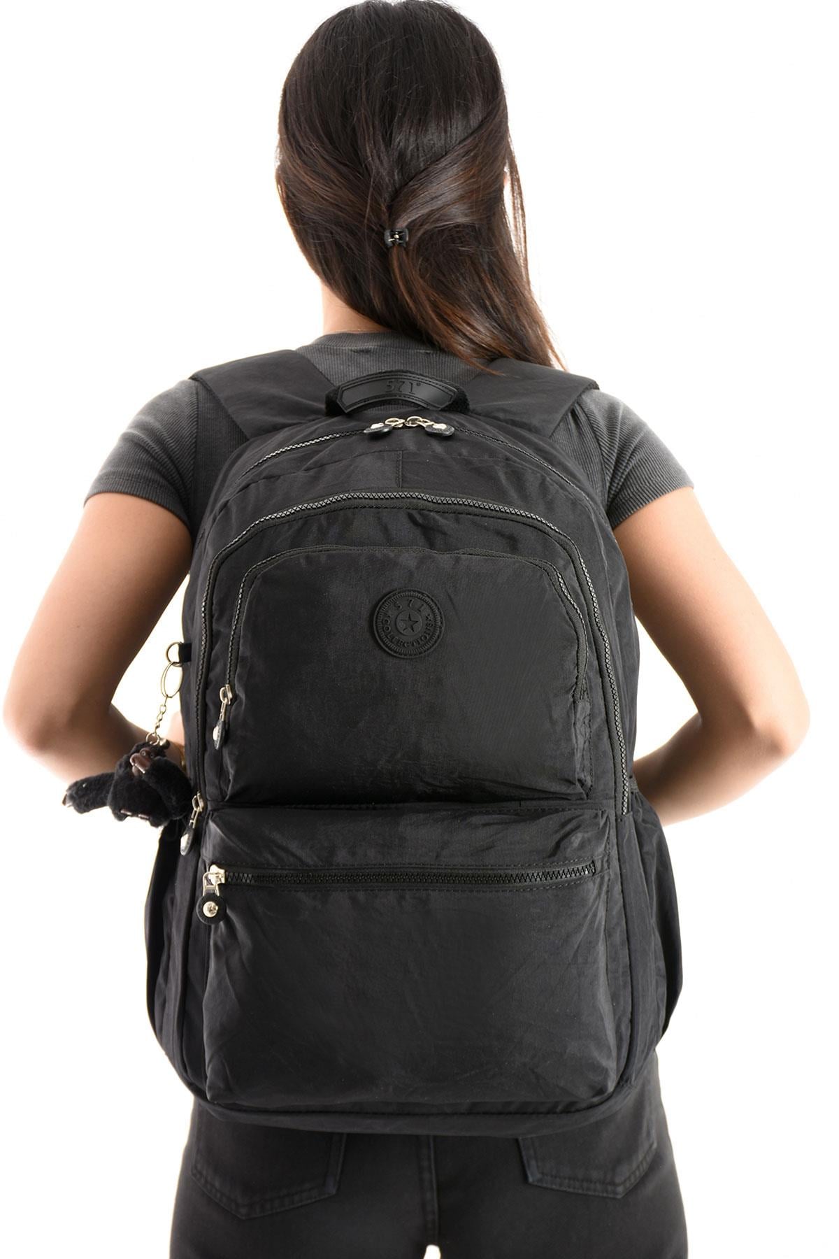 Ultra Hafif Sırt Çantası Okul Seyahat Unisex Siyah (Model: 571-1C) 