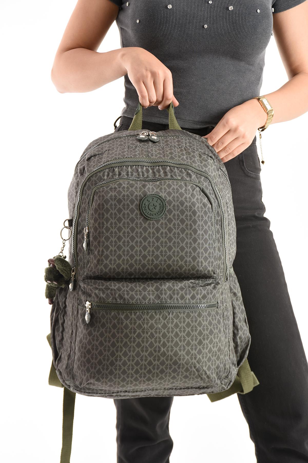Ultra Hafif Sırt Çantası Okul Seyahat Unisex Desenli Yeşil (Model: 571-1C) 