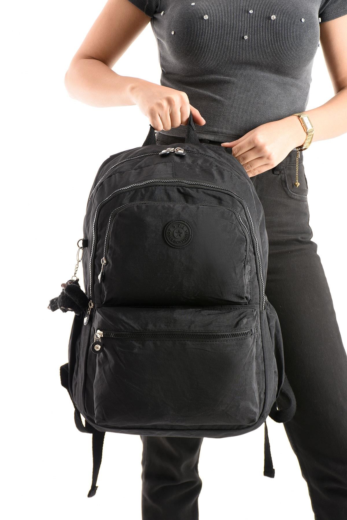 Ultra Hafif Sırt Çantası Okul Seyahat Unisex Siyah (Model: 571-1C) 