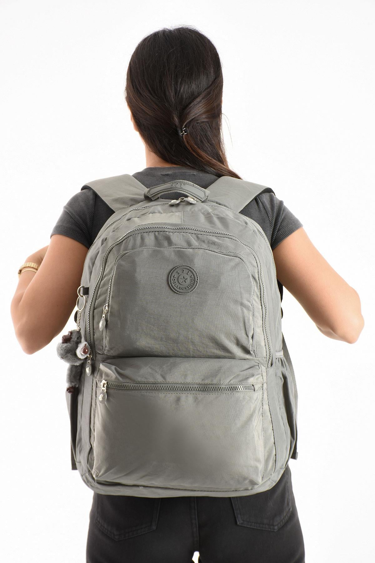 Ultra Hafif Sırt Çantası Okul Seyahat Unisex Gri (Model: 571-1C) 