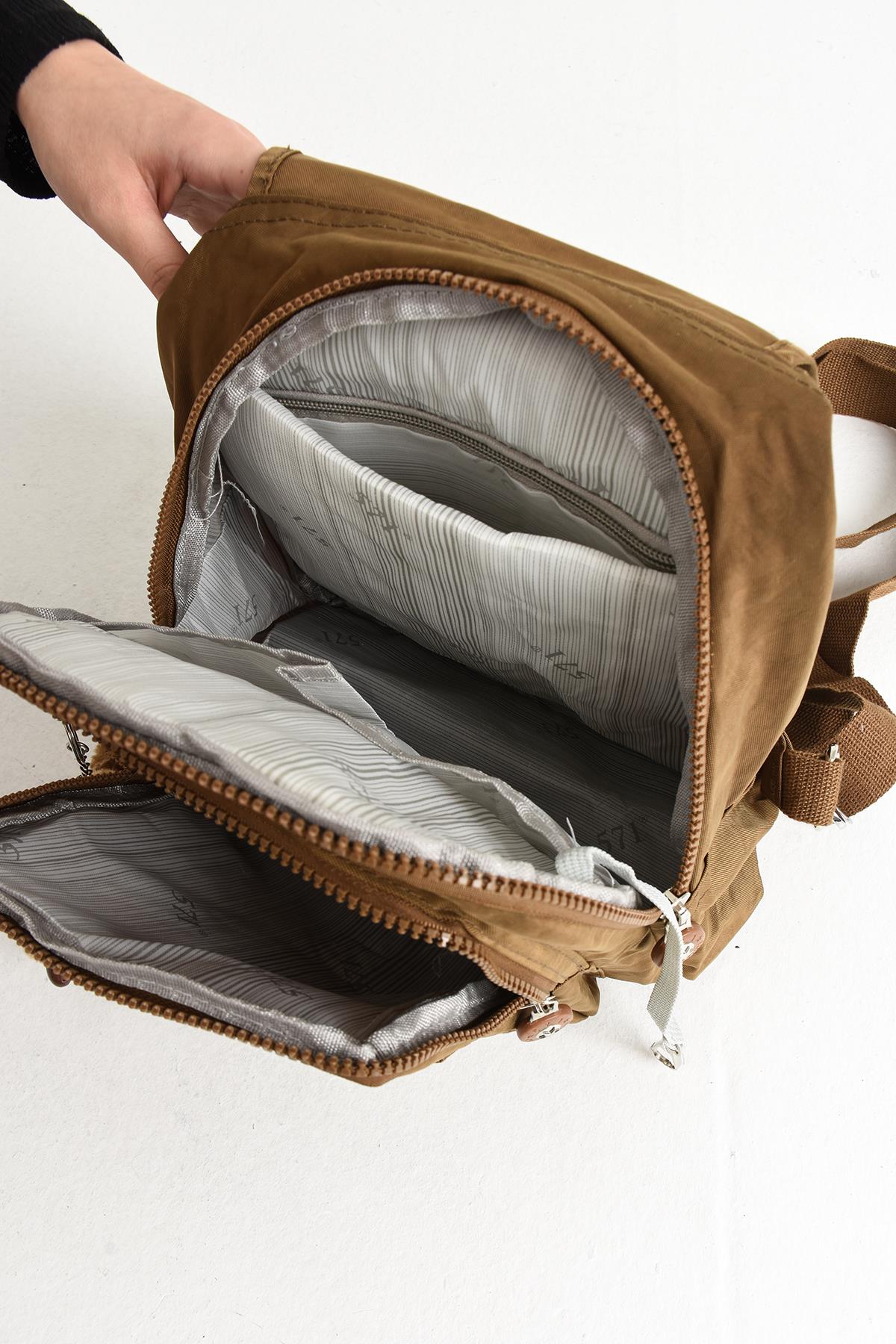 Ultra Hafif Kadın Sırt ve El Çantası Taba (Model: 571-5A)