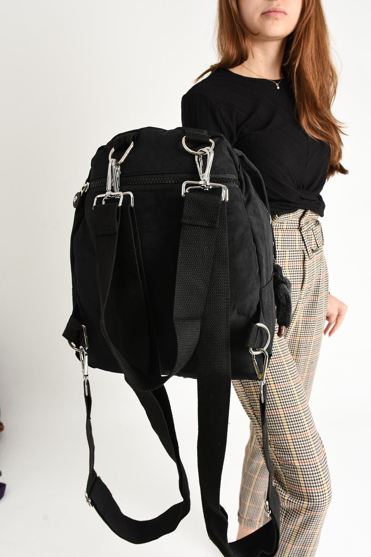 Ultra Hafif Kadın Sırt ve El Çantası Siyah (Model: 571-5A)