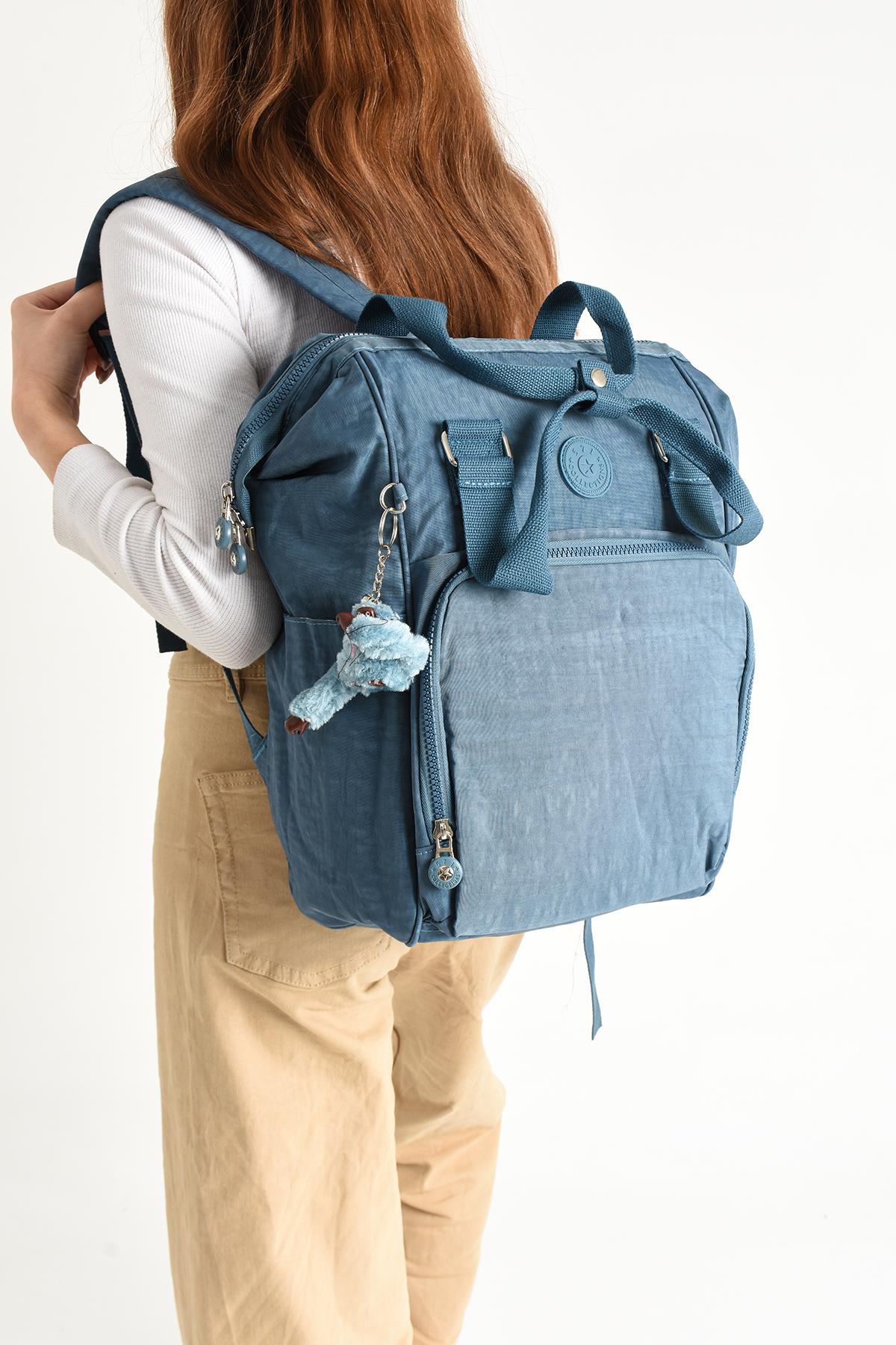 Ultra Hafif Anne Bebek Bakım Çantası Mavi (Model: 571-7A) 