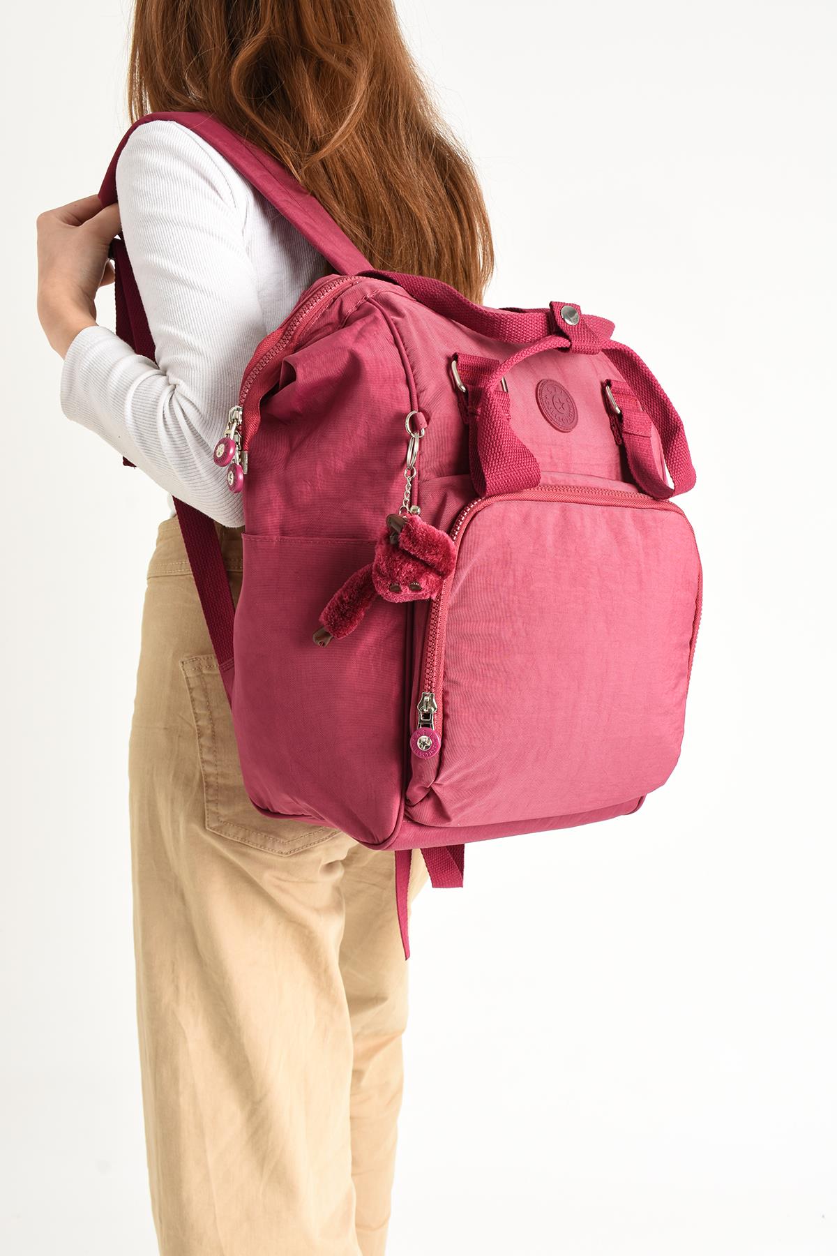 Ultra Hafif Anne Bebek Bakım Çantası Pembe (Model: 571-7A) 