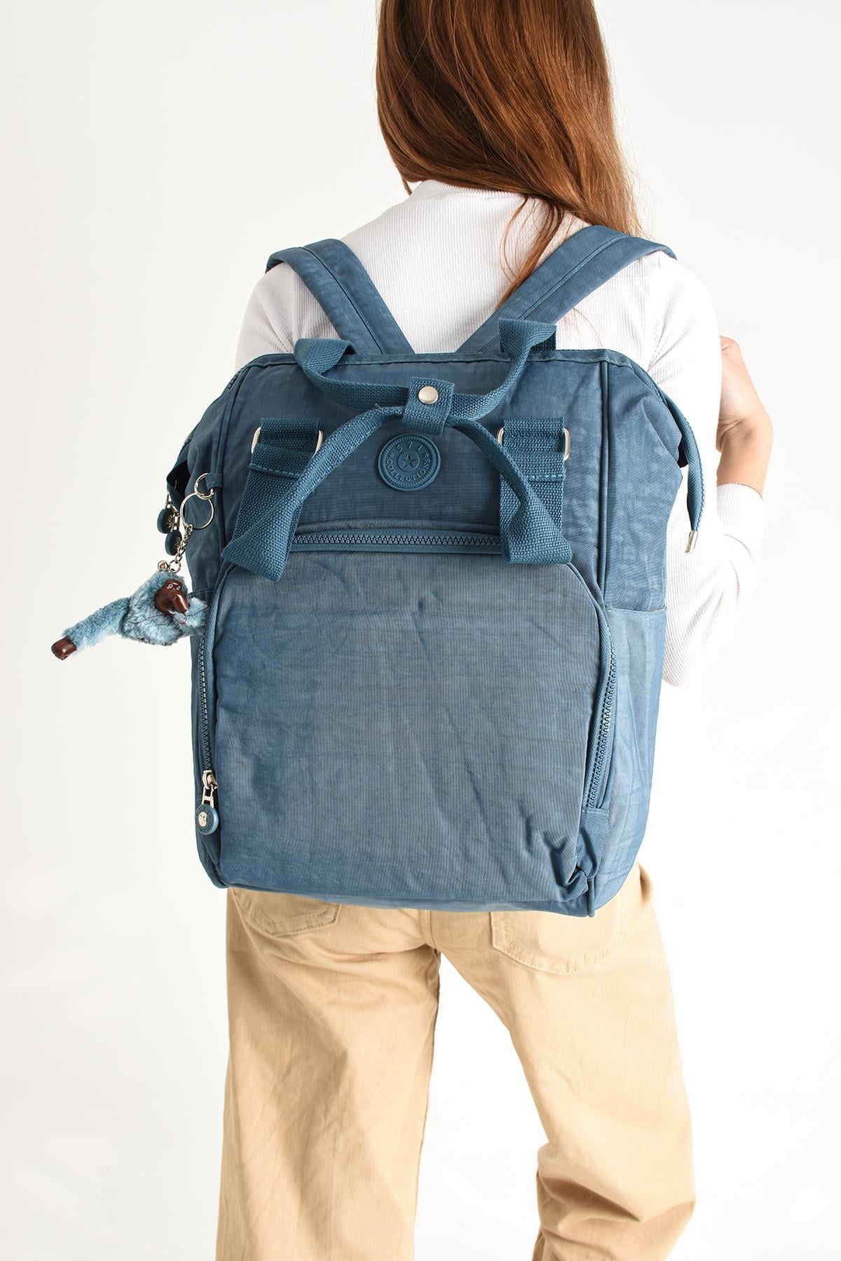 Ultra Hafif Anne Bebek Bakım Çantası Mavi (Model: 571-7A) 
