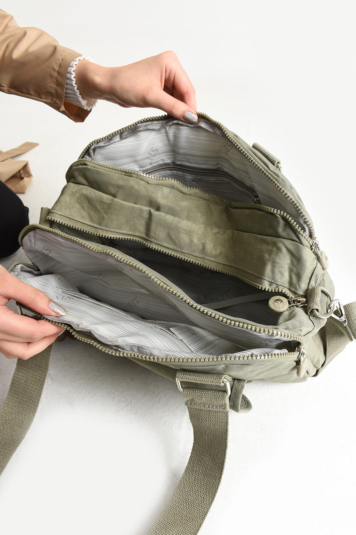 Ultra Hafif Su Geçirmez Çok Cepli Omuz Çantası Vizon (Model: 571-5C) 