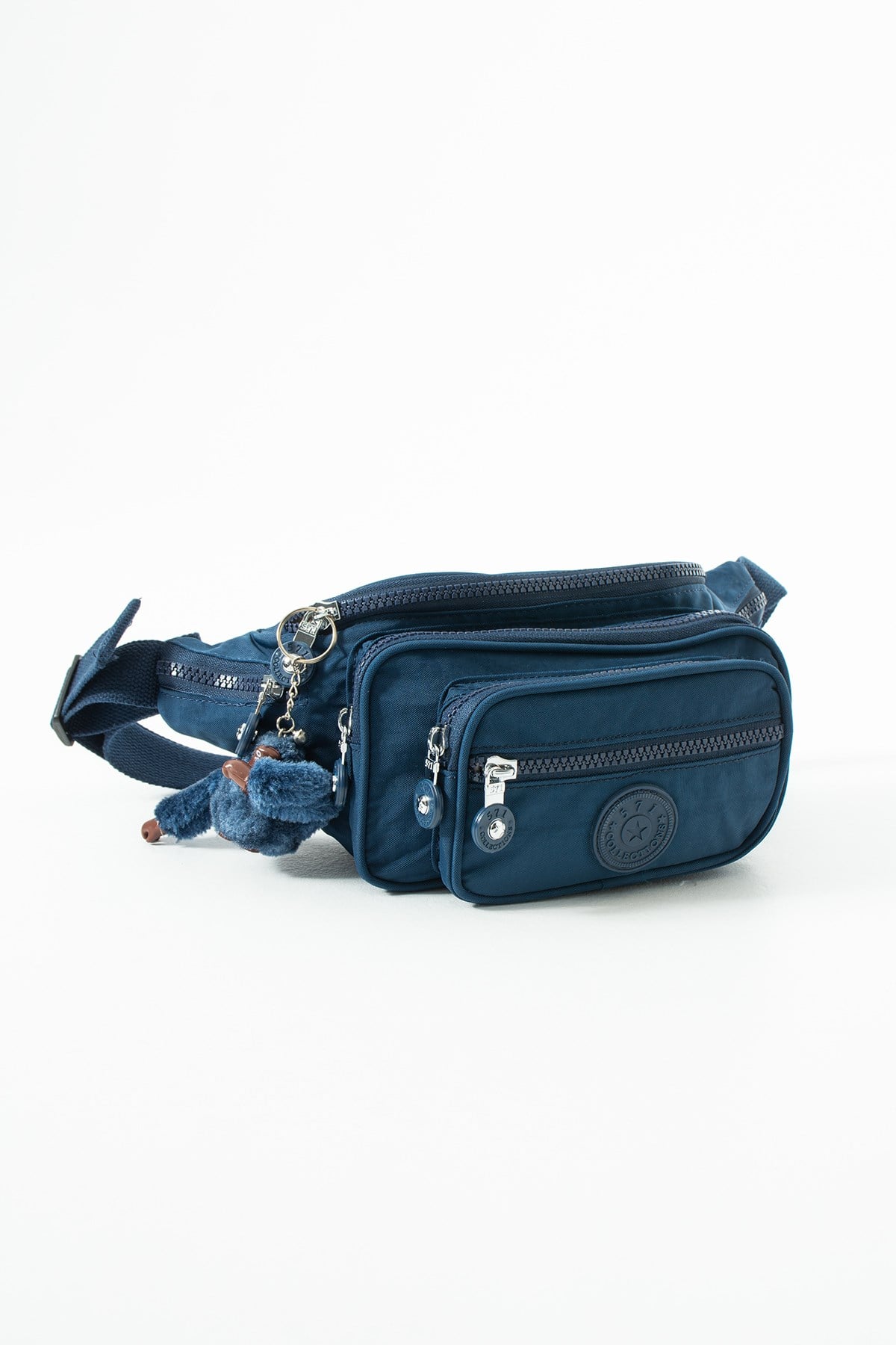 Unisex Çok Cepli, Su Geçirmez, Çapraz Askılı Bel Çantası (Freebag) Lacivert Model: 571-7J
