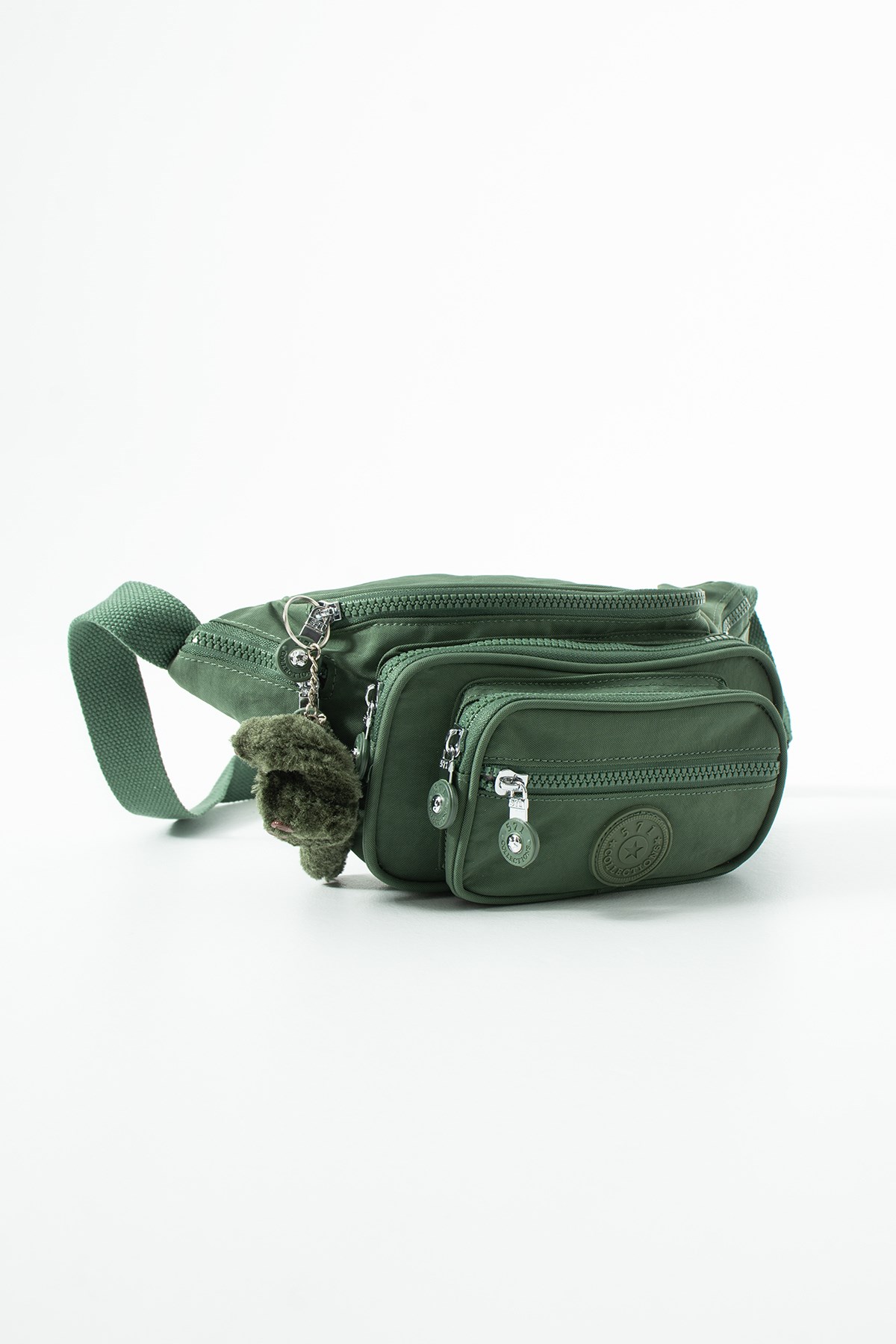 Unisex Çok Cepli, Su Geçirmez, Çapraz Askılı Bel Çantası (Freebag) Yeşil Model: 571-7J