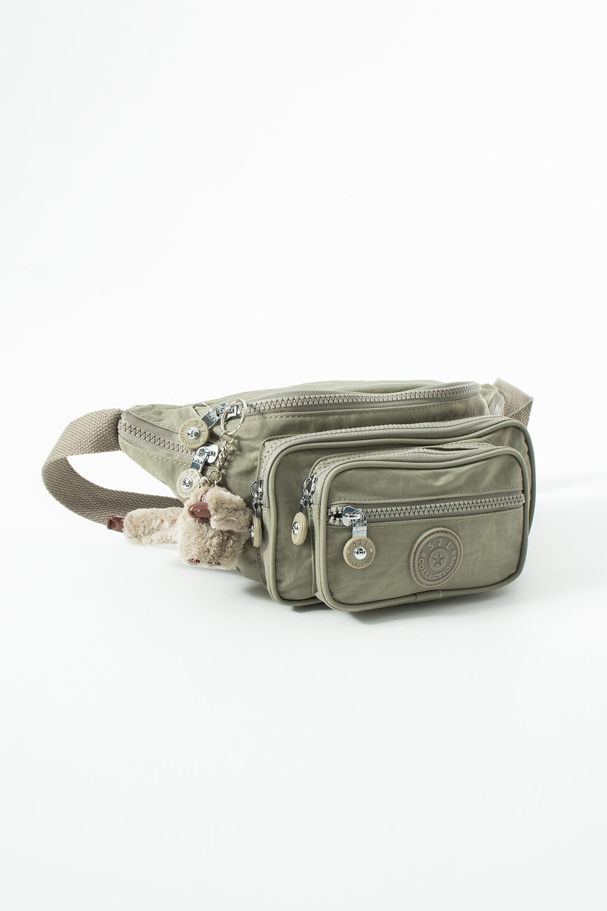Unisex Çok Cepli, Su Geçirmez, Çapraz Askılı Bel Çantası (Freebag) Vizon Model: 571-7J