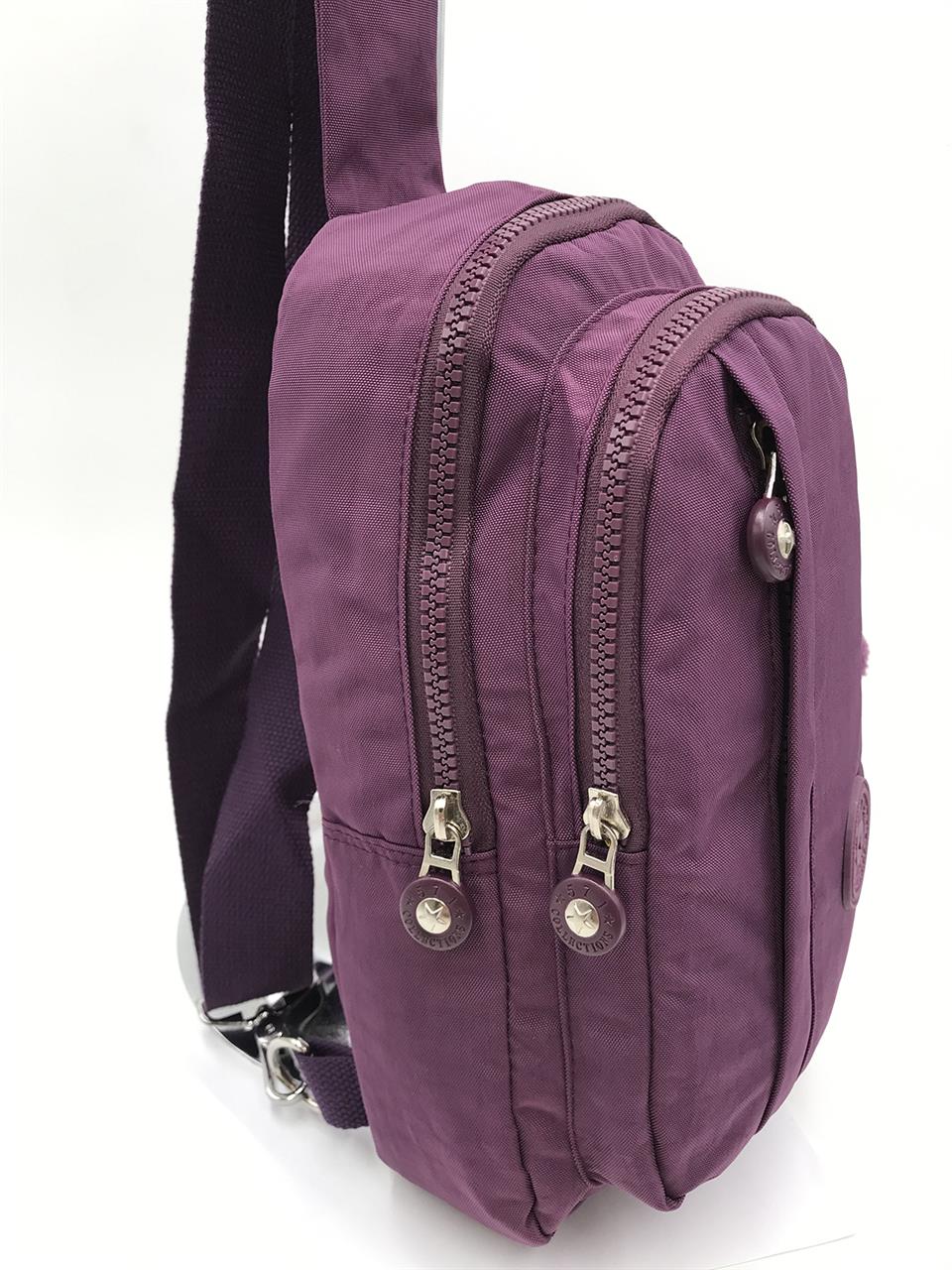 Üç Bölmeli Bodybag Göğüs Omuz Çantası Unisex Mor (Model: 571-8A)