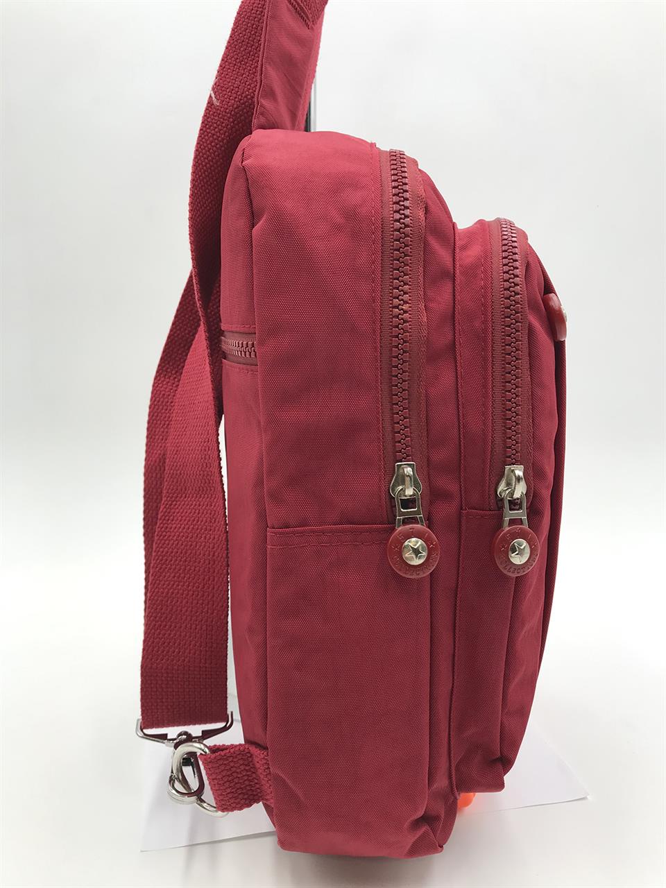 Üç Bölmeli Bodybag Göğüs Omuz Çantası Unisex Kırmızı (Model: 571-8A)