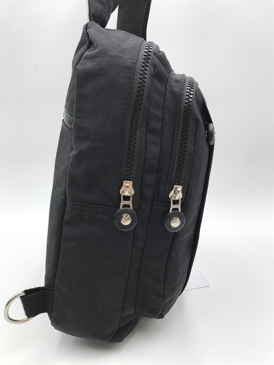 Üç Bölmeli Bodybag Göğüs Omuz Çantası Unisex Siyah (Model: 571-8A)