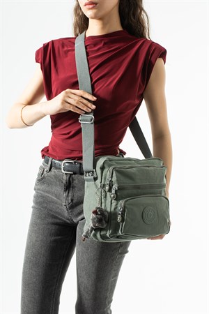 Ultra hafif, çok cepli , çok bölmeli Çapraz askılı Postacı çanta (spor, seyahat, gündelik ) Gri Model: 571-6U