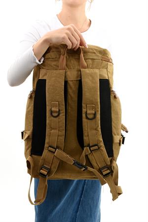 Büyük Boy Ultra Hafif Çok Bölmeli Dağcı Çantası Taba (Model: 571-7D) 