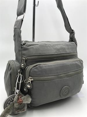 Çapraz Askılı Ultra Hafif Çok Cepli Bayan Omuz Çantası  Gri (Model: 571-6F)