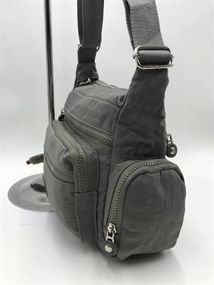 Çapraz Askılı Ultra Hafif Çok Cepli Bayan Omuz Çantası  Gri (Model: 571-6F)