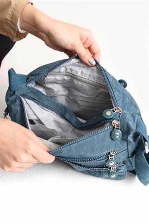 Çapraz Askılı Ultra Hafif Çok Cepli Omuz Çantası Mavi (Model: 571-6R)