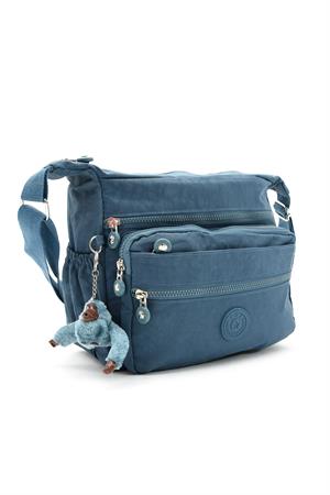 Çapraz Askılı Ultra Hafif Çok Cepli Bayan Omuz Çantası Mavi (Model: 571-6A) 