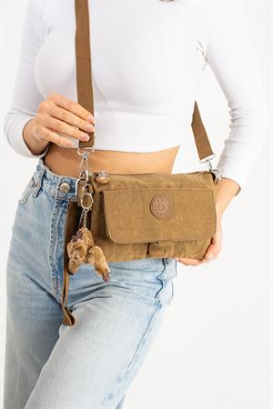 Çapraz Askılı Ultra Hafif Çok Cepli Omuz Çantası Taba (Model: 571-6J)