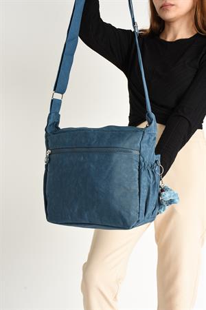 Çapraz Askılı Ultra Hafif Çok Cepli Bayan Omuz Çantası Mavi (Model:571-6C) 