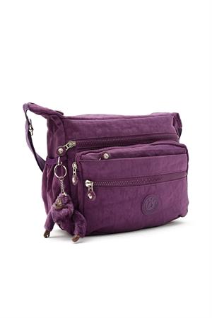 Çapraz Askılı Ultra Hafif Çok Cepli Bayan Omuz Çantası Mor (Model: 571-6A) 