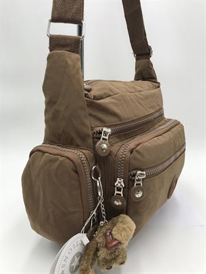 Çapraz Askılı Ultra Hafif Çok Cepli Omuz Çantası Taba (Model: 571-6F)