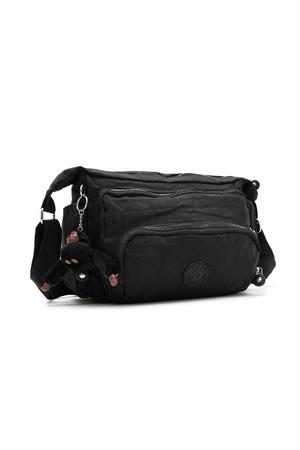 Çapraz Askılı Ultra Hafif Çok Cepli Bayan Omuz Çantası Siyah (Model: 571-6G) 