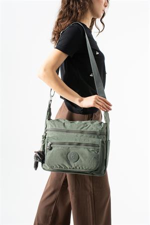 Çapraz Askılı Ultra Hafif Çok Cepli Bayan Omuz Çantası Gri(Model: 571-6B) 