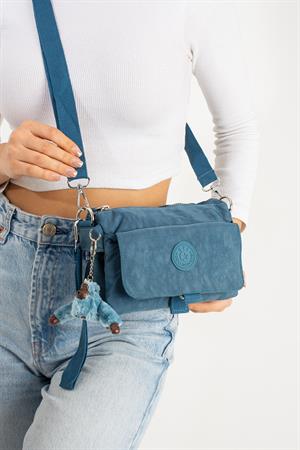 Çapraz Askılı Ultra Hafif Çok Cepli Omuz Çantası Mavi (Model: 571-6J)