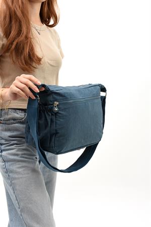 Çapraz Askılı Ultra Hafif Çok Cepli Bayan Omuz Çantası Mavi (Model: 571-6D) 