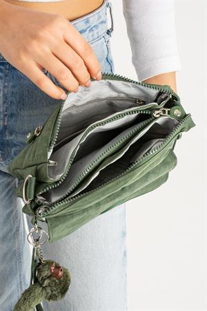 Çapraz Askılı Ultra Hafif Çok Cepli Omuz Çantası Yeşil (Model: 571-6J)
