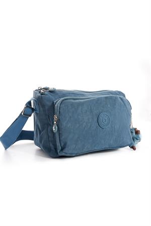 Çapraz Askılı Ultra Hafif Çok Cepli Bayan Omuz Çantası Mavi (Model: 571-6O)