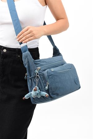 Çapraz Askılı Ultra Hafif Çok Cepli Kadın Omuz Çantası Mavi (Model: 571-6E) 