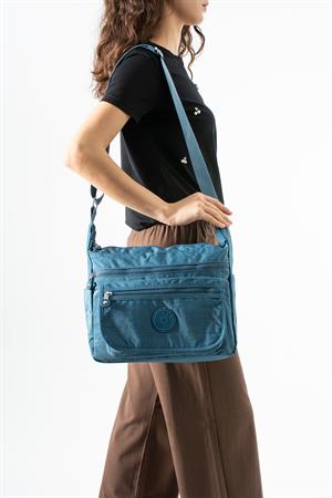 Çapraz Askılı Ultra Hafif Çok Cepli Omuz Çantası Mavi (Model: 571-6B)