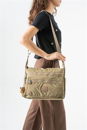 Çapraz Askılı Ultra Hafif Çok Cepli Omuz Çantası Taba (Model: 571-6B)