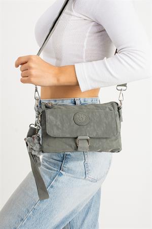 Çapraz Askılı Ultra Hafif Çok Cepli Omuz Çantası Gri (Model: 571-6J)