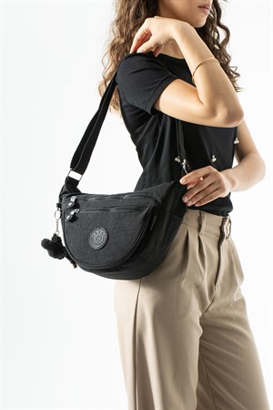 Ultra Hafif, Çok Cepli, Yarım ay (crescent) Çapraz Askılı kol, Omuz Çantası Siyah Model: 571-7L