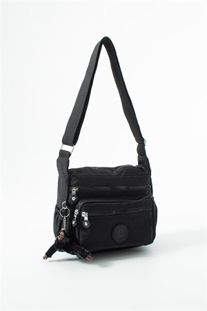 Ultra hafif, çok cepli , çok bölmeli çapraz askılı Postacı Çanta (spor, seyahat, gündelik) Siyah (Model: 571-6A) 