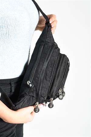 Çok Cepli Bel Çantası Unisex Siyah (Model: 571-7F) 
