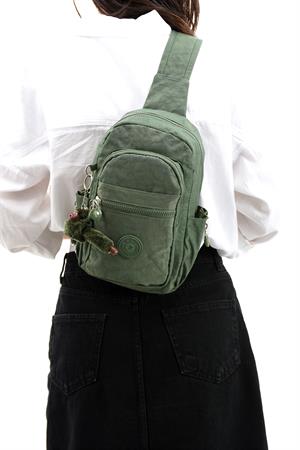 İki Bölmeli Unisex Göğüs (Bodybag) Çantası Yeşil (Model: 571-8B) 