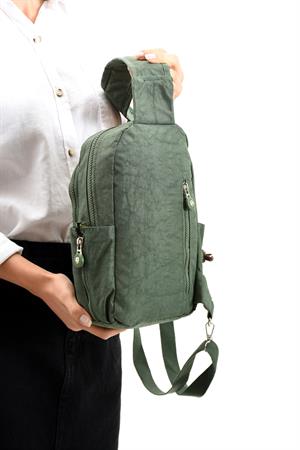 İki Bölmeli Unisex Göğüs (Bodybag) Çantası Yeşil (Model: 571-8B) 