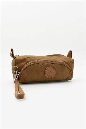 İki Bölmeli Kalemlik (Yıkanabilir ve Su Geçirmez, Makyaj Çantası ) Taba (Model: 571-15J)